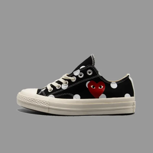 کانورس پلی خال خالی مشکی ساق کوتاه | Converse Cdg Play Black Polka Dot Lowtop