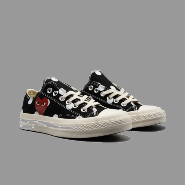 کانورس پلی خال خالی مشکی ساق کوتاه | Converse Cdg Play Black Polka Dot Lowtop - Image 4