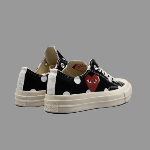 کانورس پلی خال خالی مشکی ساق کوتاه | Converse Cdg Play Black Polka Dot Lowtop - Image 3