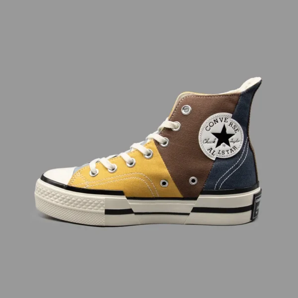 کانورس 1970s پلاس سرمه ای/زرد/قهوه ای ساقدار | Converse 1970s Plus Material Mashup Navy/Brown Hightop