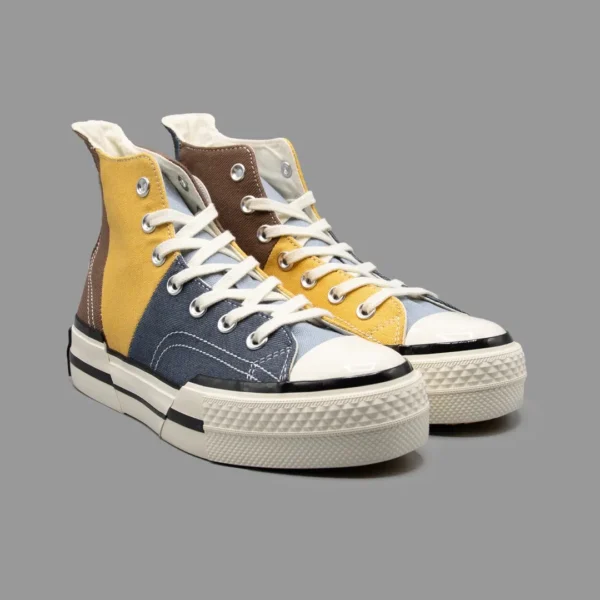 کانورس 1970s پلاس سرمه ای/زرد/قهوه ای ساقدار | Converse 1970s Plus Material Mashup Navy/Brown Hightop - Image 2