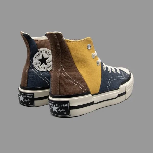 کانورس 1970s پلاس سرمه ای/زرد/قهوه ای ساقدار | Converse 1970s Plus Material Mashup Navy/Brown Hightop - Image 3