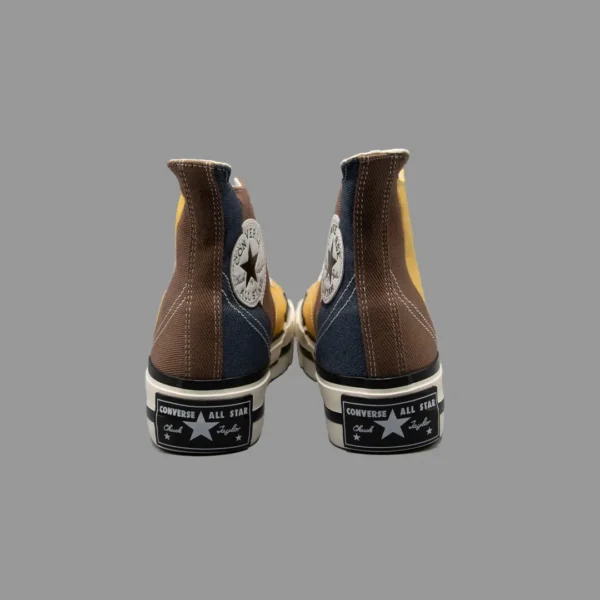 کانورس 1970s پلاس سرمه ای/زرد/قهوه ای ساقدار | Converse 1970s Plus Material Mashup Navy/Brown Hightop - Image 4