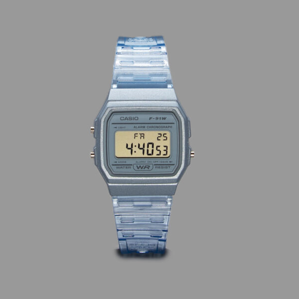 ساعت کاسیو یونیسکس آبی شفاف| Casio F-91WS-7 Unisex Transparent Blue