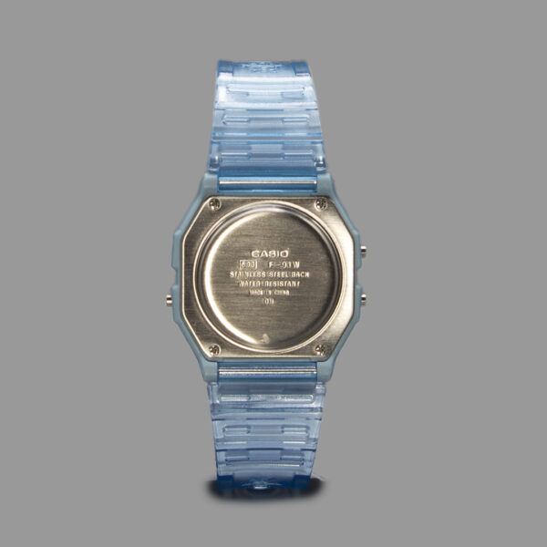 ساعت کاسیو یونیسکس آبی شفاف| Casio F-91WS-7 Unisex Transparent Blue - Image 2
