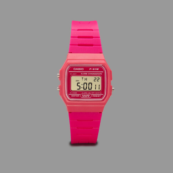 ساعت کاسیو یونیسکس صورتی تیره| Casio F91-W Unisex Dark Pink