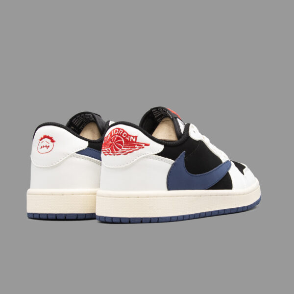 نایکی جردن 1 ساق کوتاه ترویس اسکات سفید سرمه ای | Nike Jordan 1 Low Travis Scott White Navy - Image 3