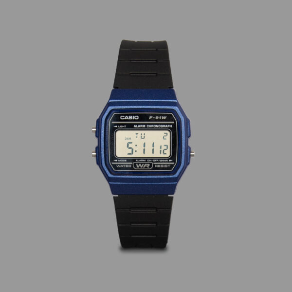 ساعت کاسیو یونیسکس مشکی آبی | Casio F91-W Unisex Black Blue