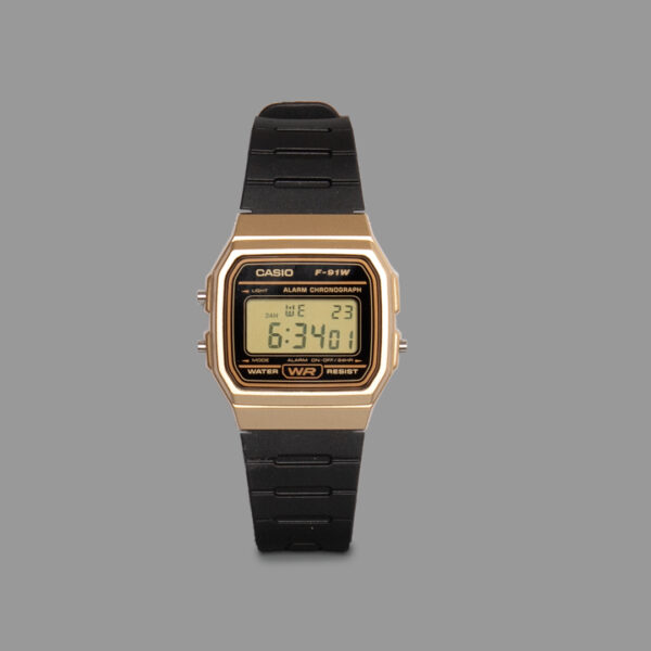 ساعت کاسیو یونیسکس مشکی طلایی | Casio F91-W Unisex Black Gold