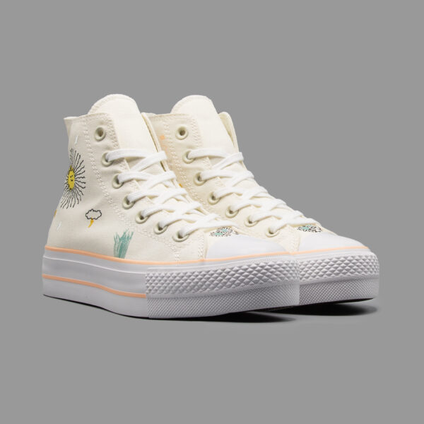 کانورس پلتفرم گل و خورشید | Converse Platform Floral Embroidery - Image 2