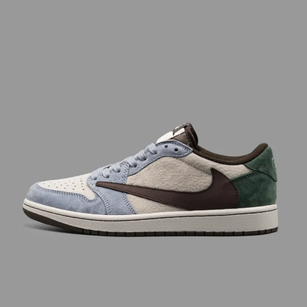 نایکی جردن 1 ترویس اسکات آبی سبز ساق کوتاه | Nike Air Jordan 1 Low Travis Scott Blue Green
