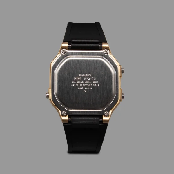 ساعت کاسیو W-217HM یونیسکس مشکی طلایی | Casio W-217HM-9AV Unisex Black Gold - Image 2