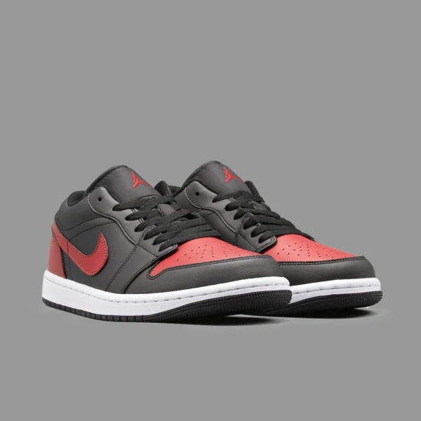 نایکی جردن 1 مشکی زرشکی ساق کوتاه | Nike Air Jordan 1 Low OG Black Maroon - Image 2