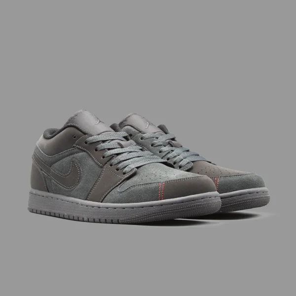 نایکی جردن 1 کرفت طوسی تیره ساق کوتاه | Nike Air Jordan 1 Low SE Craft Dark Smoke Grey - Image 2