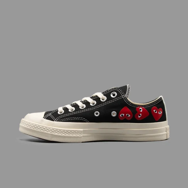 کانورس پلی مولتی هارت مشکی ساق کوتاه | Converse Cdg Play Multi Heart Black Lowtop