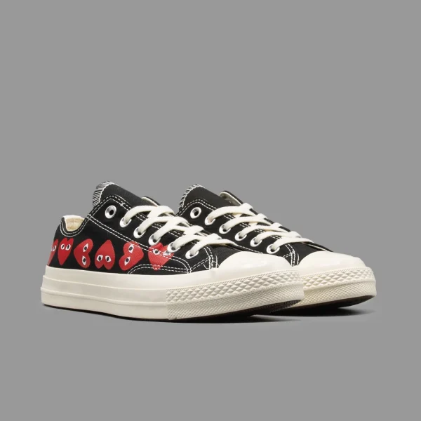 کانورس پلی مولتی هارت مشکی ساق کوتاه | Converse Cdg Play Multi Heart Black Lowtop - Image 2