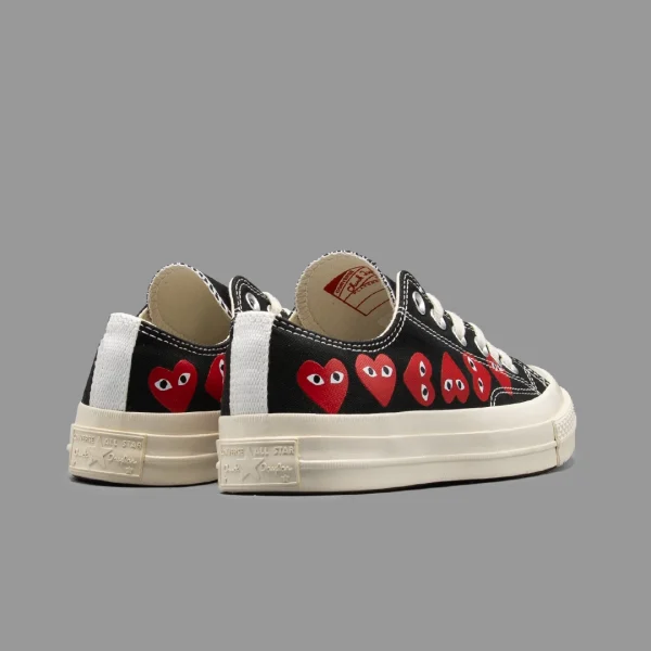 کانورس پلی مولتی هارت مشکی ساق کوتاه | Converse Cdg Play Multi Heart Black Lowtop - Image 3