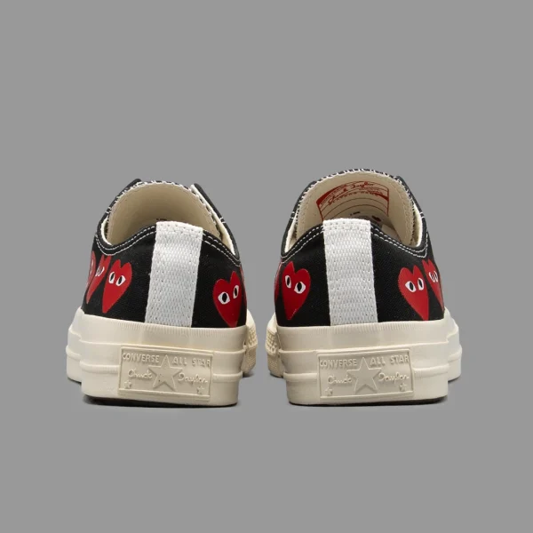 کانورس پلی مولتی هارت مشکی ساق کوتاه | Converse Cdg Play Multi Heart Black Lowtop - Image 4
