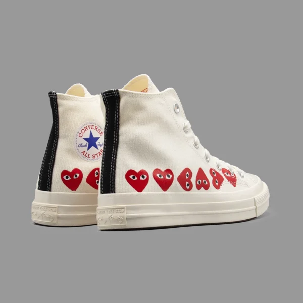 کانورس پلی مولتی هارت سفید ساقدار | Converse Cdg Play Multi Heart White Hightop - Image 3