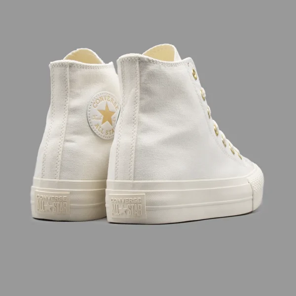 کانورس پلتفرم سفید طلایی ساقدار | Converse Platform White Gold Hightop - Image 3
