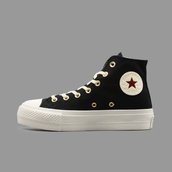 کانورس پلتفرم مشکی قلبی ساقدار | Converse Platform Hearts Black Hightop