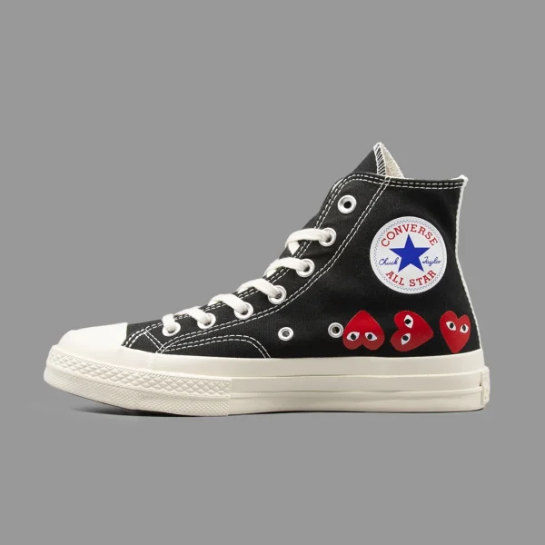 کانورس پلی مولتی هارت مشکی ساق بلند | Converse Cdg Play Multi Heart Black Hightop