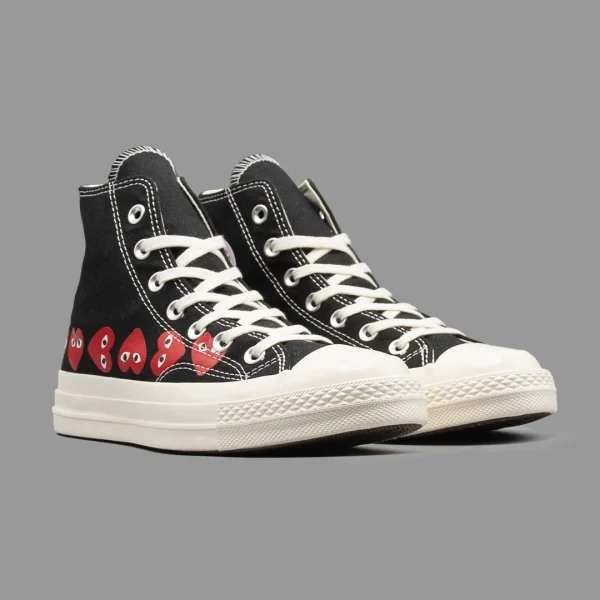 کانورس پلی مولتی هارت مشکی ساق بلند | Converse Cdg Play Multi Heart Black Hightop - Image 2