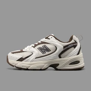 بهترین کفش برای دیسک کمر بر اساس توصیه های متخصصین 17 نیوبالانس 530 سفید قهوه ای | New Balance 530 White Brown