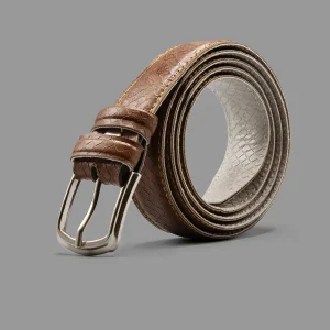کمربند کلاسیک زنانه چرم قهوه‌ای | Classic Women's Leather Belt Brown
